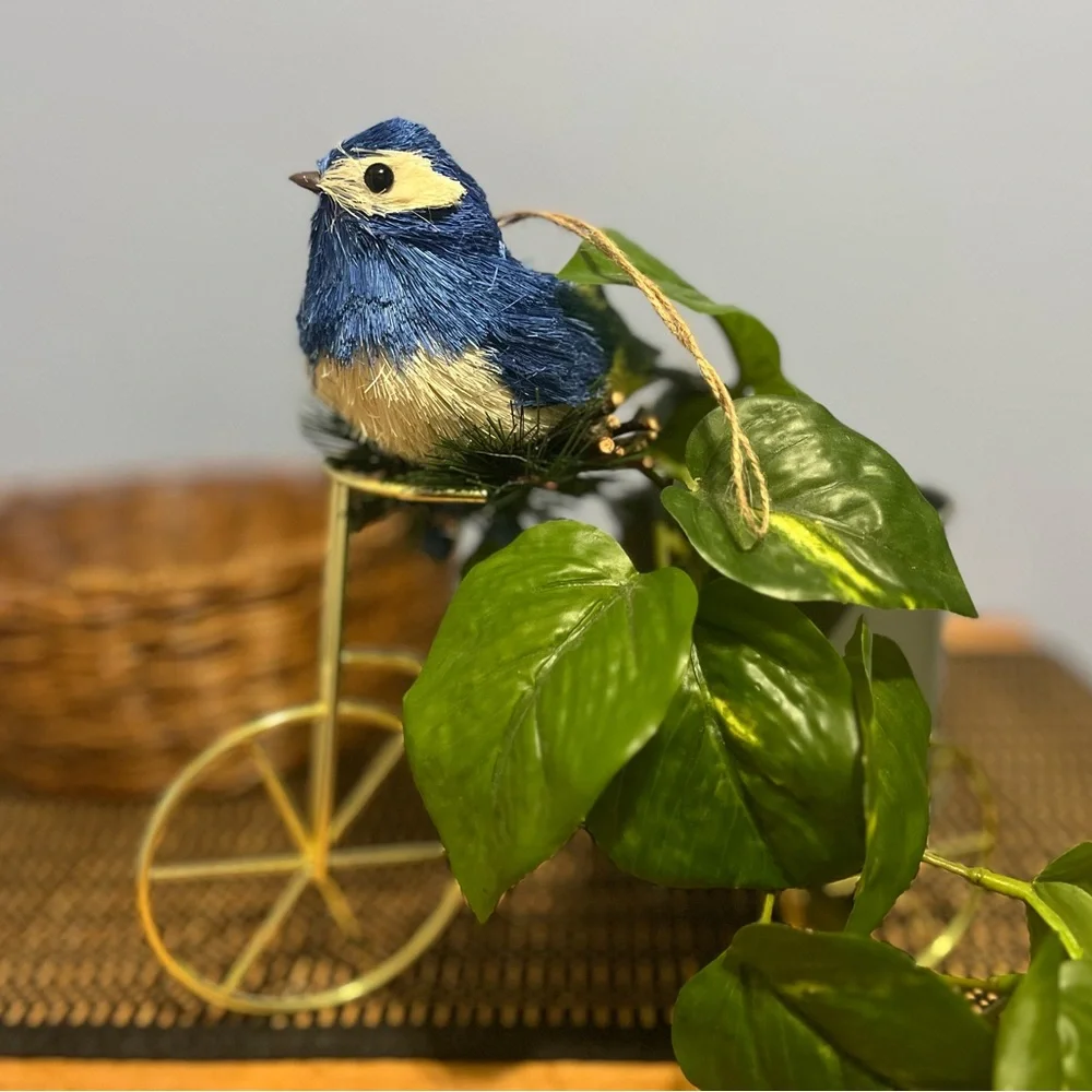 Blue and White Bird Ornament